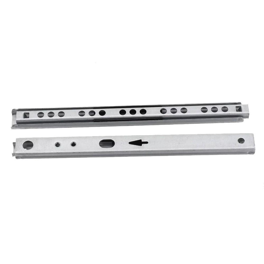 2PCS Smooth Glide Bearing Drawer Slides Two Way Slide Steel Ball Bearing Slide Cabinet