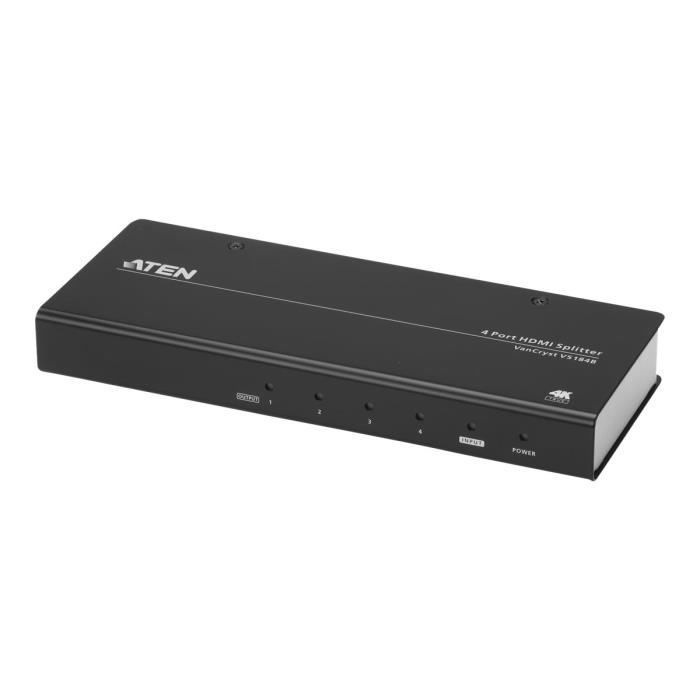 Répartiteur Vidéo/audio - ATEN - VanCryst VS184B - 4 X HDMI - Noir - Ordinateur De Bureau