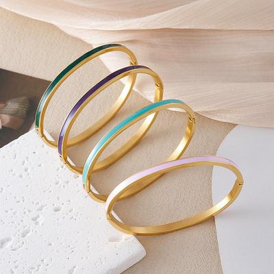 18K Gold Plated Titanium Steel 4mm Clasp Bracelet - European French INS Style