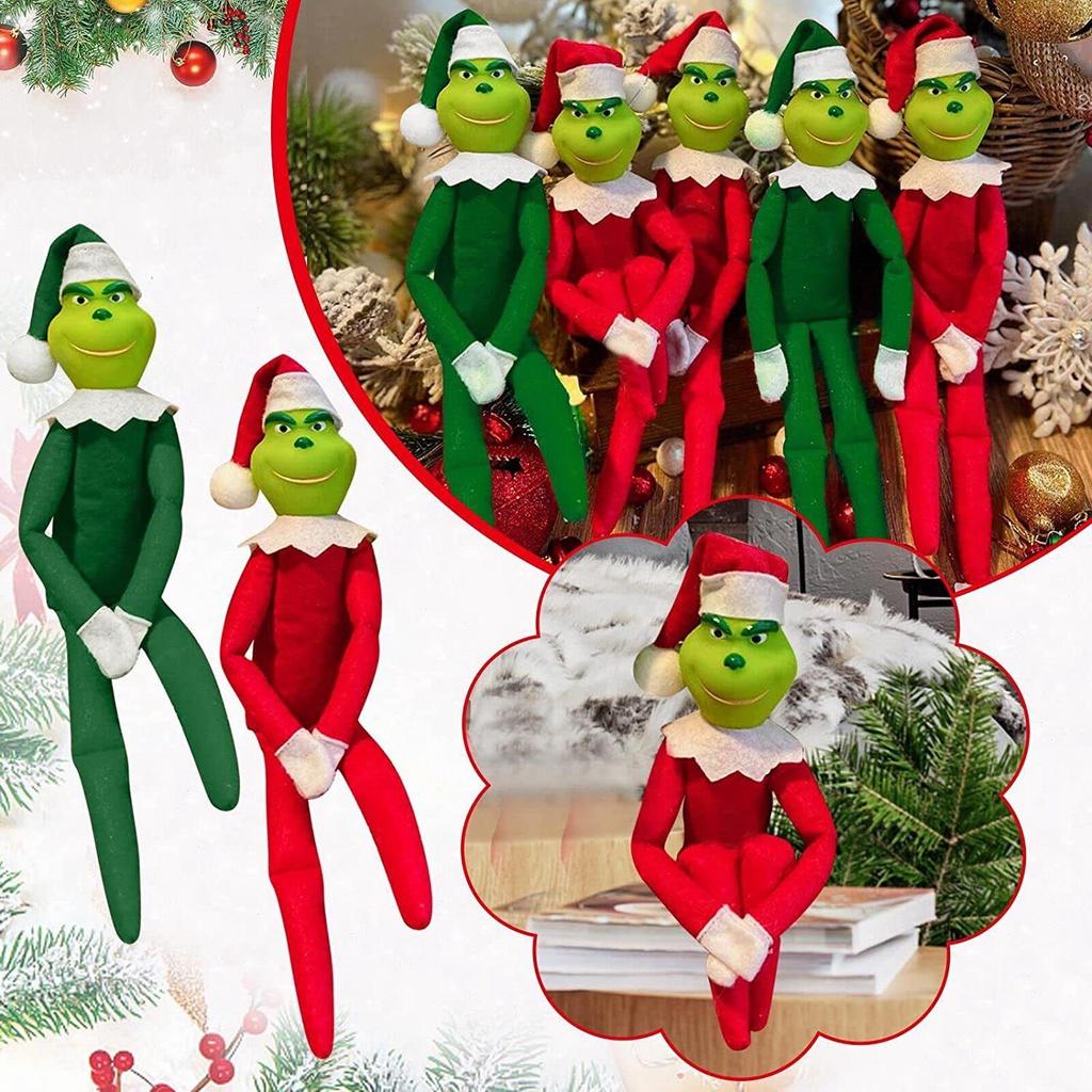 Christmas Grinch Doll Decorations Soft Comfortable And Perfect As Holiday Ornaments And Gifts