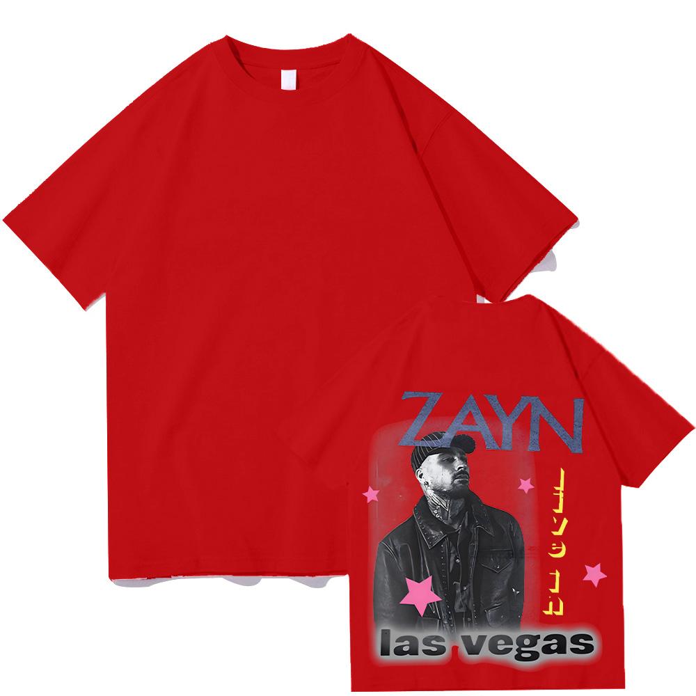 Zayn Live in Las Vegas Photo Star Tee Zayn Malik T-shirt Men Women Fashion Retro Short Sleeve 100%Cotton vintage t shirts anime T-shirt summer Clothes XS красный