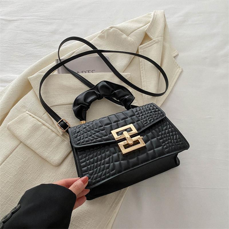Stylish Vintage Spring Casual Korean Shoulder Handbag Trendy Crossbody Small Square Bag чёрный