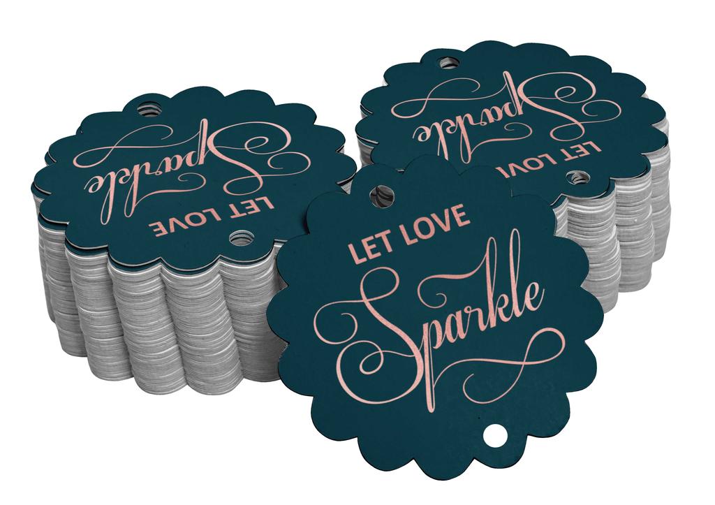 Inkdotpot 100 Pack Let Love Sparkle Wedding Favor Paper Tags Craft Real Gold Foil Hang