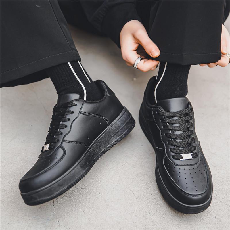 Men's Black Casual and Trendy Air Force Sports Shoes for Autumn and Winter