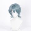 Cosplay Wig Short Straight Blue Gray With Teased Top Rose Net High Temperature Fiber Men