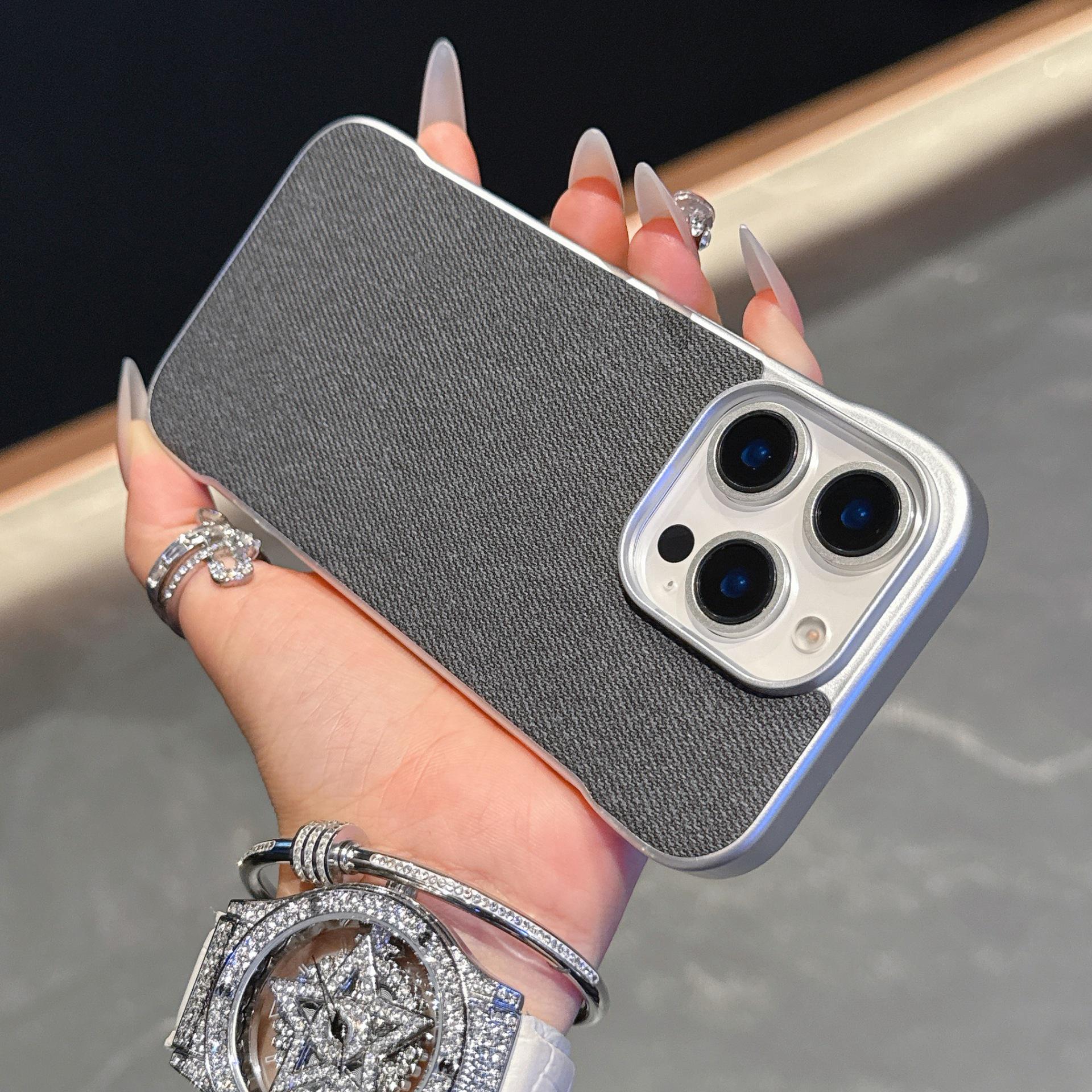 

Linen Fabric Borderless Case for iPhone 16 Pro Max and iPhone 15 Pro Max 16