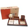 COUVEZI 2024 Wooden Globe Desk Calendar & Pen Holder