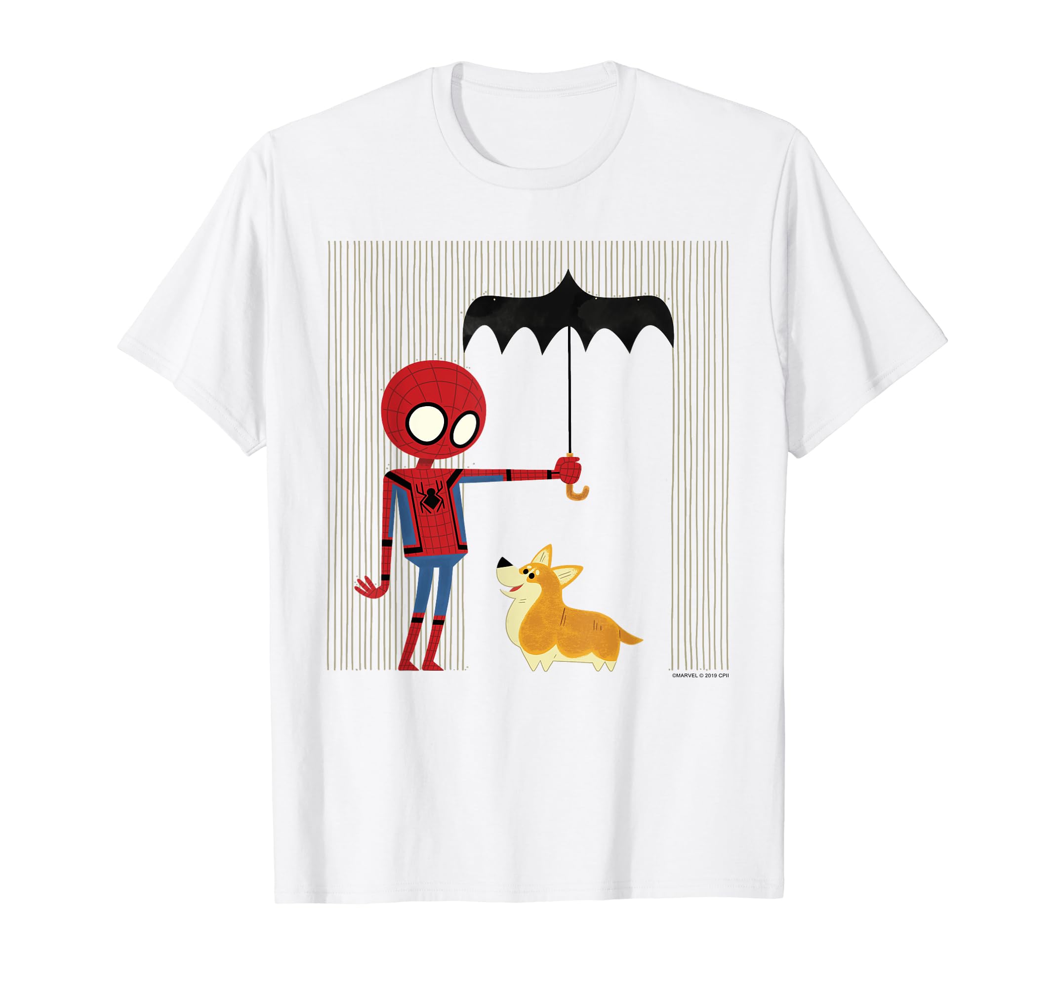 

Marvel Spider-Man Far From Home Corgi in the Rain T-Shirt