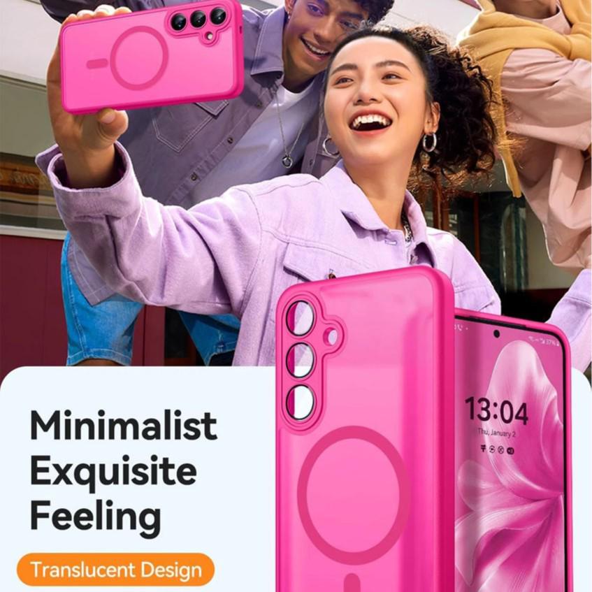 Magnetische Mattes Handyhülle für Samsung S26 Ultra, S25 Edge, S24 FE mit Hautgefühl Premium-Material, A55 5G Kompatibel