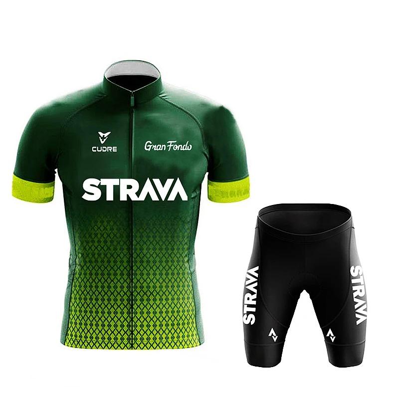 

2026 Strava Cycling Jersey Set Mens Bib Shorts Bicycle Short Sleeve Cycling Clothing Bike Maillot Ciclismo Hombre Black Sets For MTB XL
