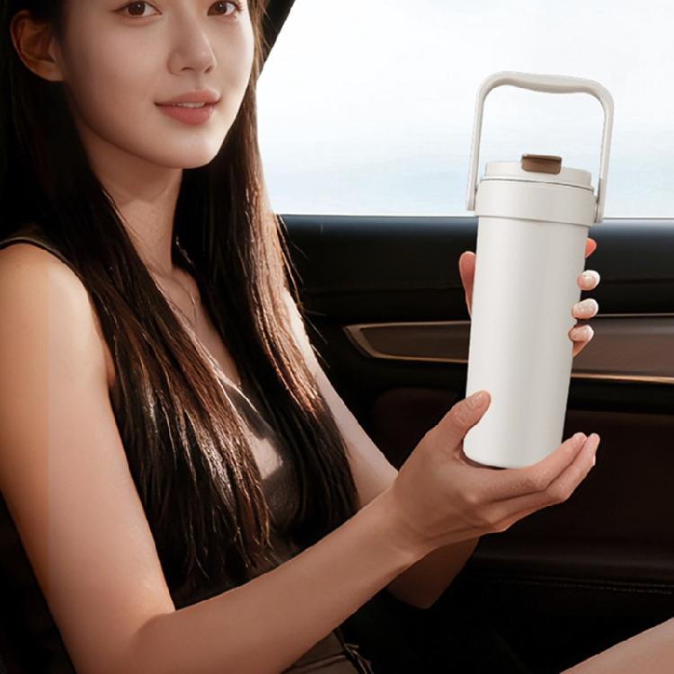 Portable Coffee Mug Water Bottle with Ceramic Inner Large Capacity Insulated Cup Leakproof Tumblers for Hot/Cold Beverages