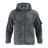 Men's Winter Velvet Fleece Zipper Jacket Casual Soft Skin Solid Warmth Streetwear Trendy Baggy Hooded Jacket Coats for Men
