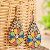 Boho Dangle Earrings for Women Geometric Multicolor Oil Drop Perfect to Match Various Outfits for Work Daily Wear Gift Versatile