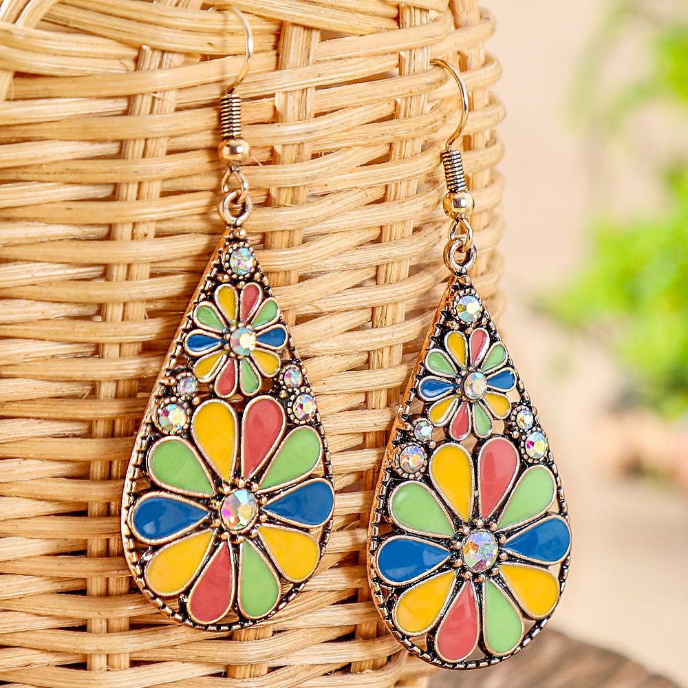 Boho Dangle Earrings for Women Geometric Multicolor Oil Drop Perfect to Match Various Outfits for Work Daily Wear Gift Versatile
