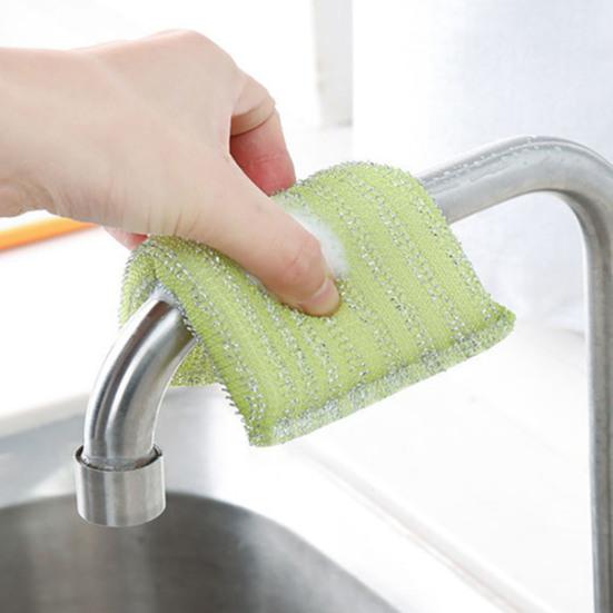 Esponja de limpieza lavable, fácil de limpiar, Color aleatorio, limpiador de ollas de descontaminación fuerte para uso diario, 4 Uds.