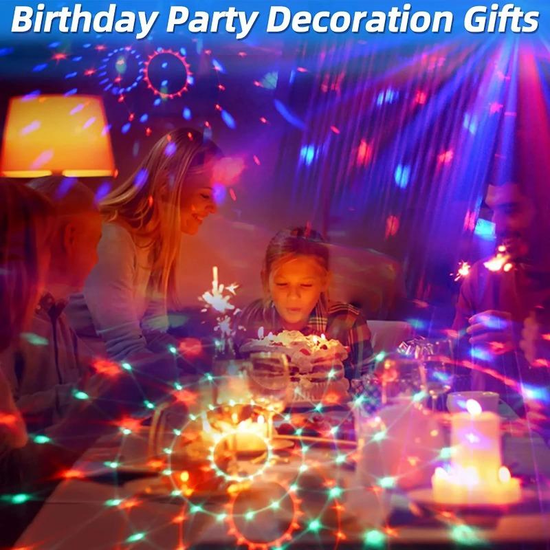 RGB Sound Activated LED Disco Ball Light with Remote Control Rotating DJ Stage Lamp for Home Car Party Club Christmas Decoration