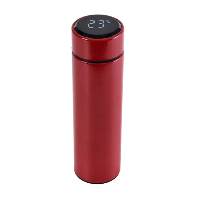 500ml Smart Water Bottle Stainless Steel Thermos Temperature Display Leakproof Vacuum Flasks Coffee Cup Milk Mug Straight Cup Gift Water Cup Ya924
