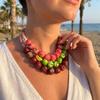 Layered Beads Fruit Necklace Colorful Beads Fruits Bracelet Fashion Necklace Bracelet Set Girls