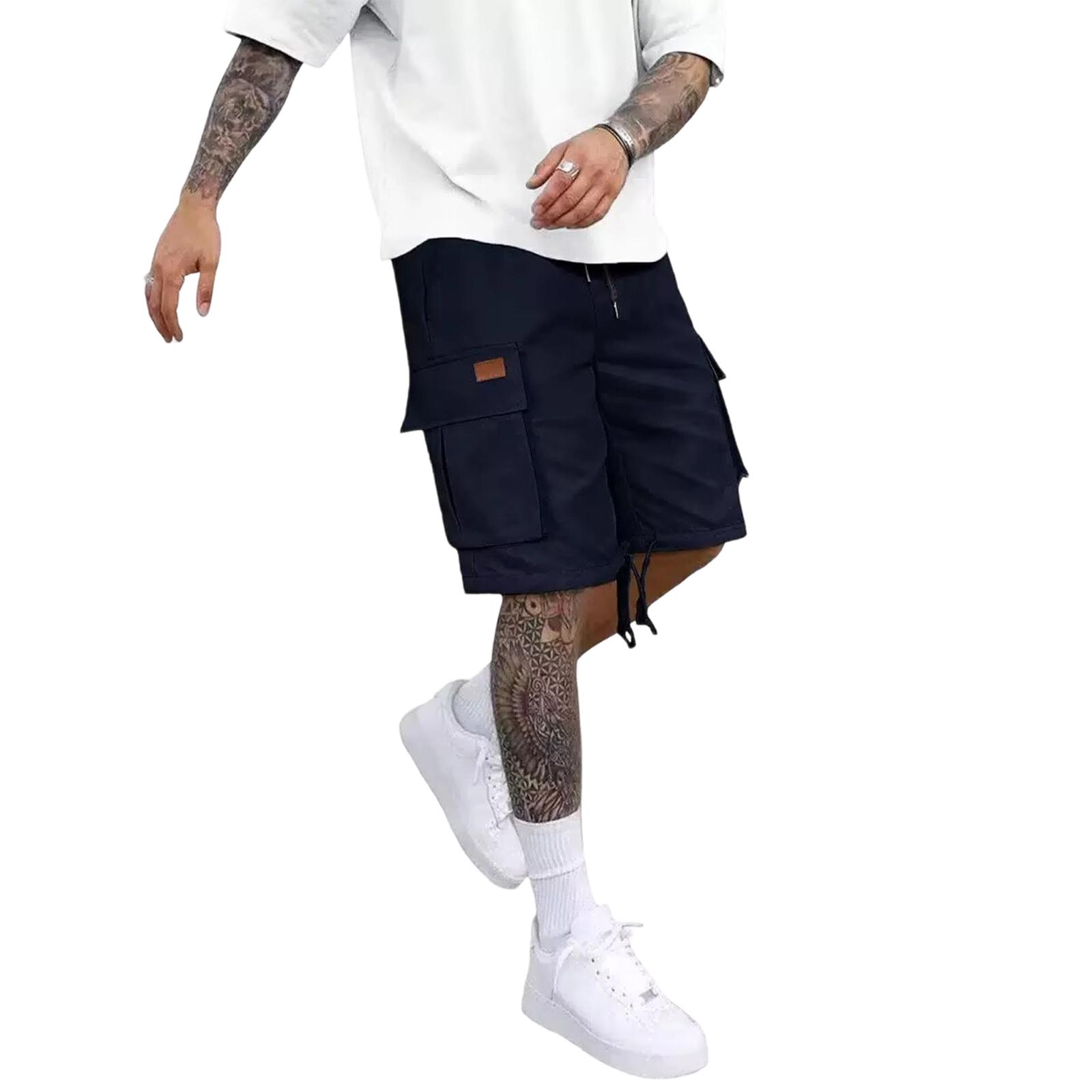 

Men s Work Pants Elastic Waist Cotton Fabric Multiple Pocket Design XL