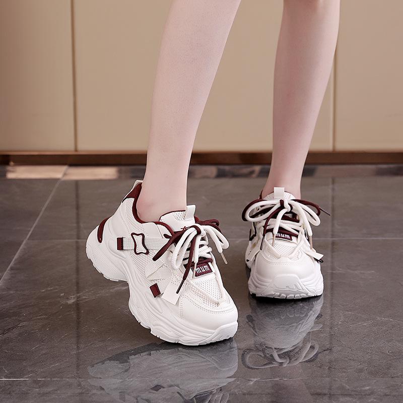 ins Korean version mesh dad shoes women's 2025 spring new breathable female student sports shoes heightening casual shoes G26
