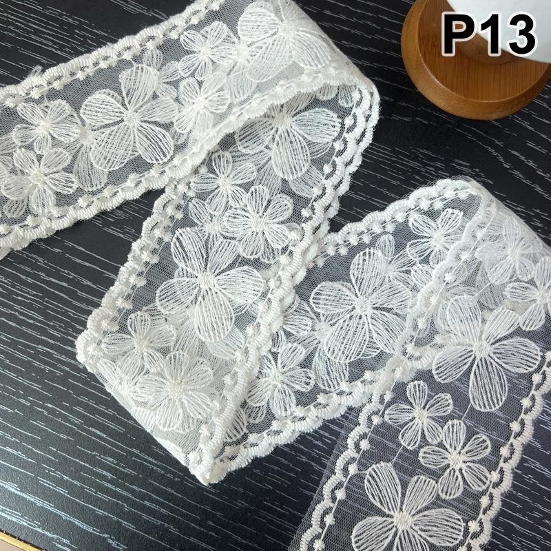 Embroidery Long Ribbon And Belt Accessories French Lace Scarf Summer Hollow Floral Long Ribbon Scarves Hair Tie Snood Headband