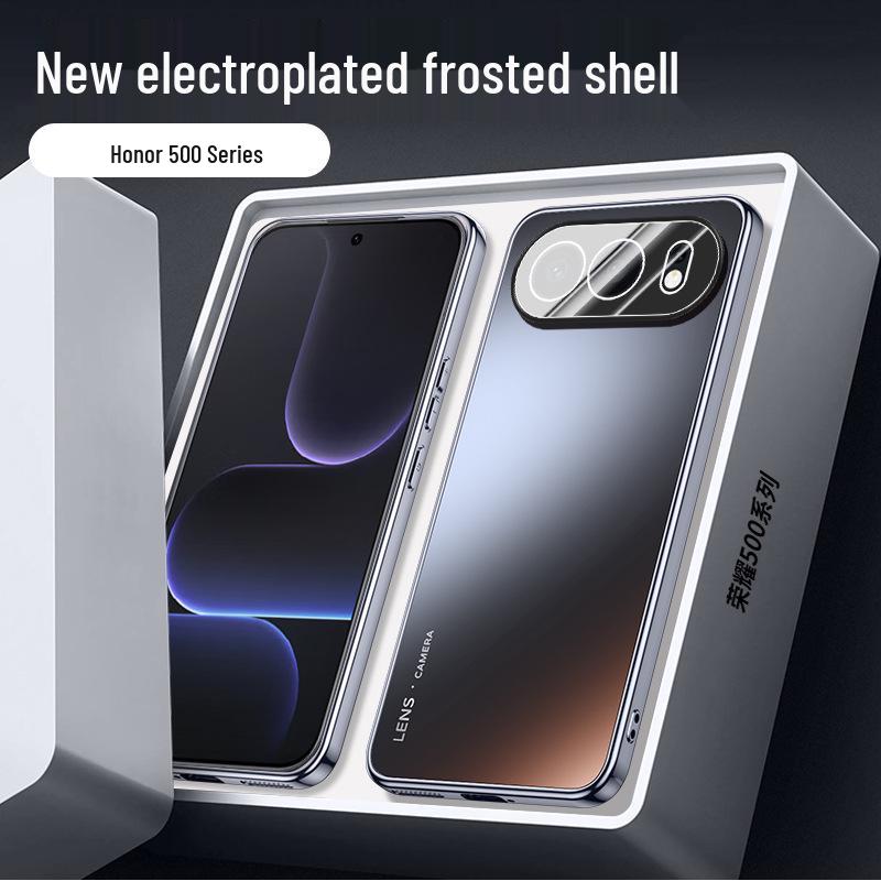 Electroplated Phone Case with Frosted 400 Lens Protection for Honor 80/90/100/200/300 Series