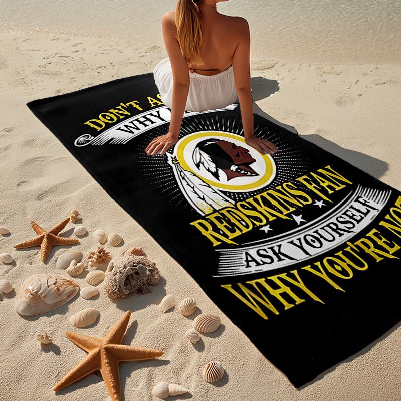Washington Redskins Microfiber Beach Towel, Lightweight And Quick-Dry, for Summer Travel, Beach Essential, Swimming Pool