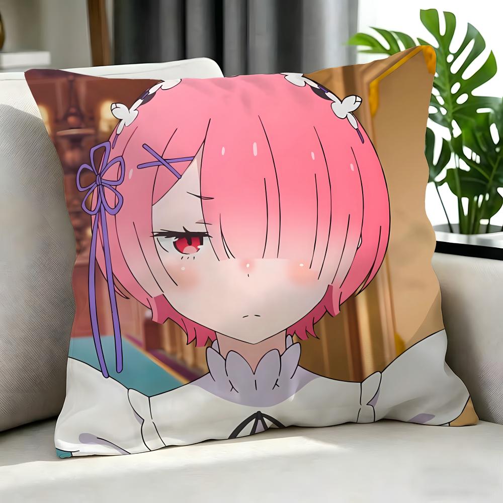 Rezero Starting Life In Another World Cushion Cover Cushion Cover Set 4Pcs 50X50 45X45 40X40 Pillowcase Decorative Sofa Home