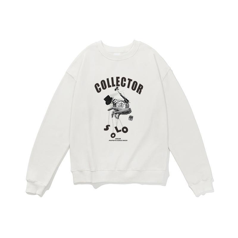 

Весна и осень новый свитер мужской трендовый бренд свободный американский круглый вырез повседневная куртка пара длинный рукав топ мода XXL