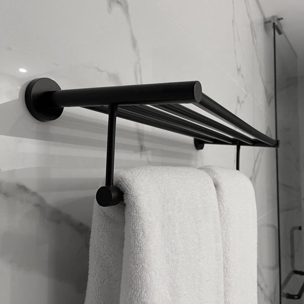 

Черная вешалка для полотенец из нержавеющей стали, перекладина для полотенец, фурнитура для ванной комнаты, полка 55 см, держатель для полотенец, настенный монтаж с помощью винтов