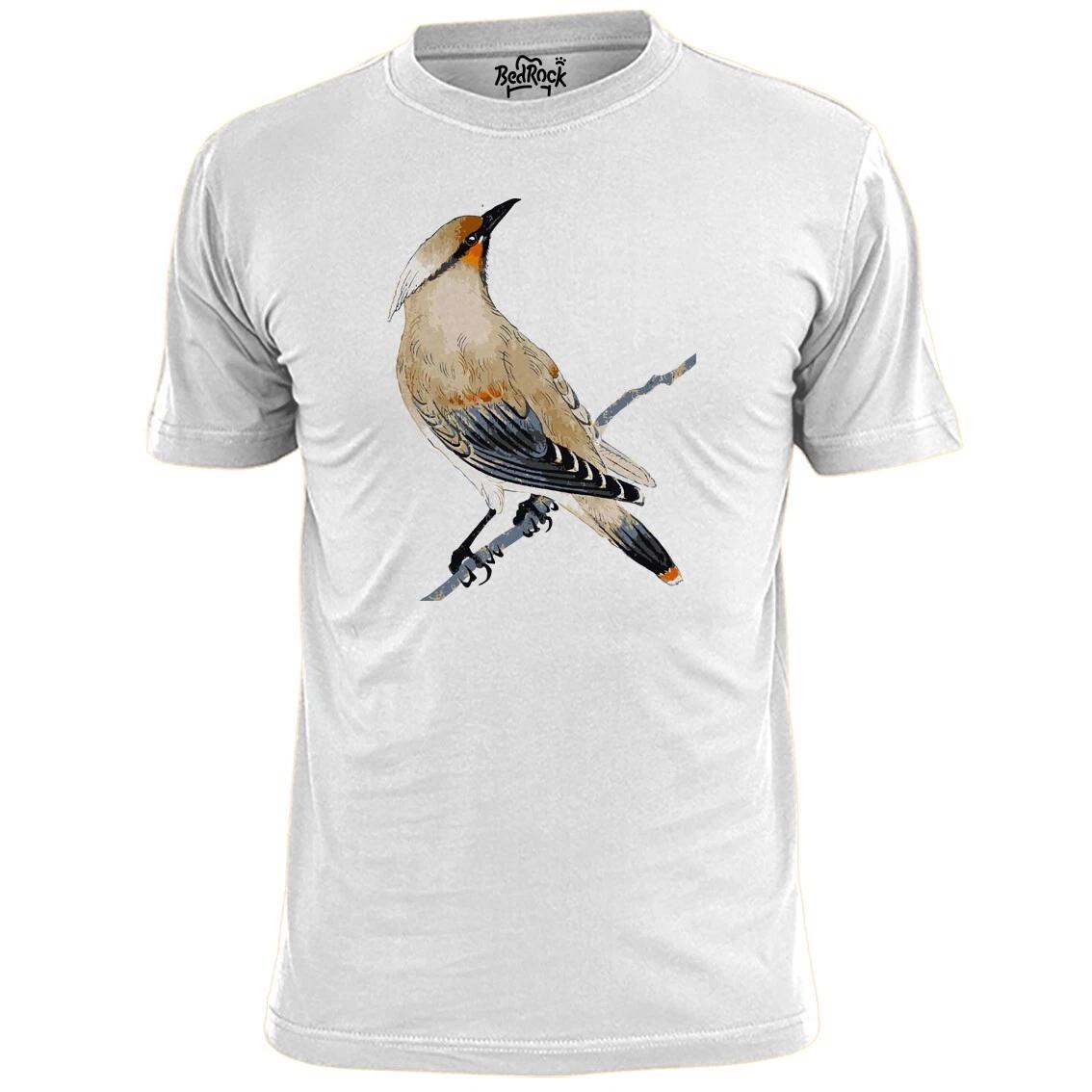 Mens Waxwing Bird Art T shirt Birds 2XL