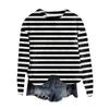 Women's Fashion Round Neck Pullover Top Long Sleeve Tee Printed Sweatshirt