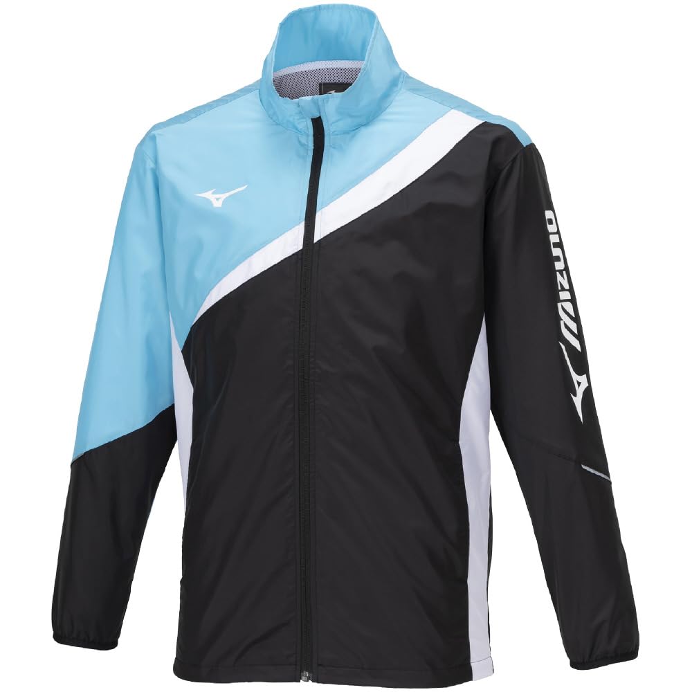 Mizuno Tennis Windbreaker Standard Mesh Black x Blue Size M Jacket, Water-Repellent, Silhouette, Lining, 62MEA503, Atoll,