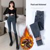 Jeans Skinny Grigio a Vita Alta con Fodera in Pile da Donna - Pantaloni a Matita Snellenti Autunno/Inverno 2025