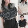 Summer Women Stylish Streetwear T-Shirt Black Gray Apricot Off Shoulder Ruffles Tee Fashion Ladies' Patchwork Top