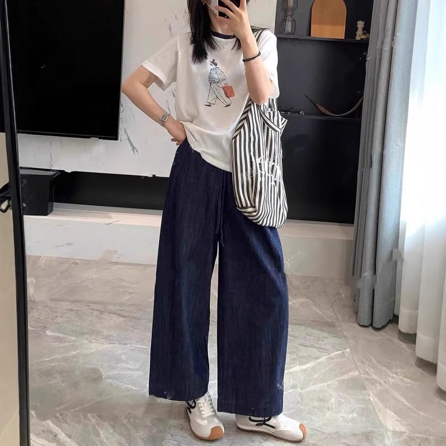 Women's Summer Lightweight, Loose-Fitting, Slimming Wide-Leg Pants: Solid-Color, Relaxed-Fit Straight-Leg Pants