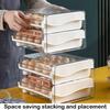 Graduated Egg Box, Kitchen Refrigerator, Drawer Style Double-layer Egg Rack, Food Grade Freshness Storage Box, Large Capacity