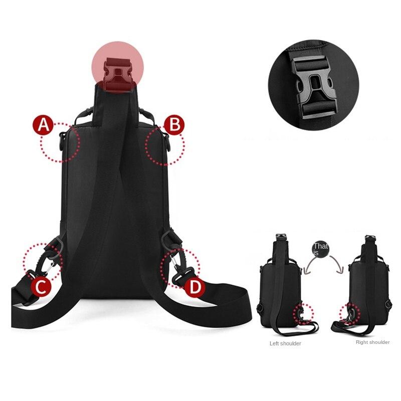 Men Sling Backpack Cross Body Chest Shoulder Bag Rucksack with USB Charging Port Travel Nylon Male Small Rucksack Messenger Bags