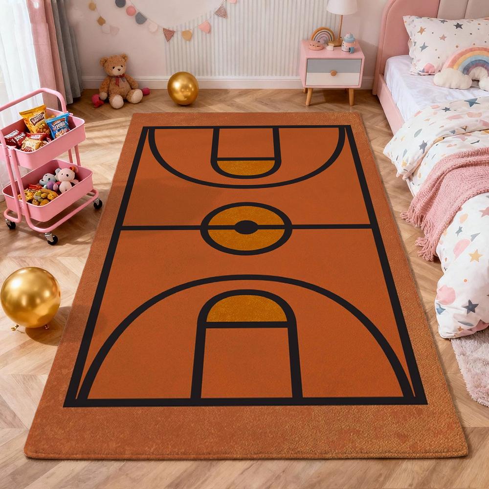 Basketball Court Patterned Rug Soundproof Noisereducing Carpet For Study Reading Area Home Party Decor Halloween Gift