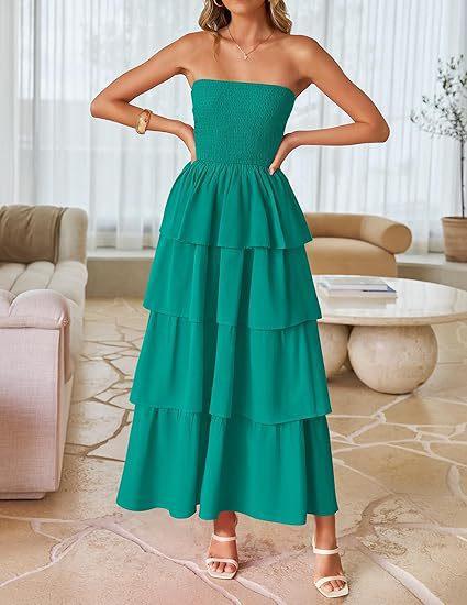 European and American women's clothing popular sleeveless off-the-shoulder pleated layered tube top long vest skirt