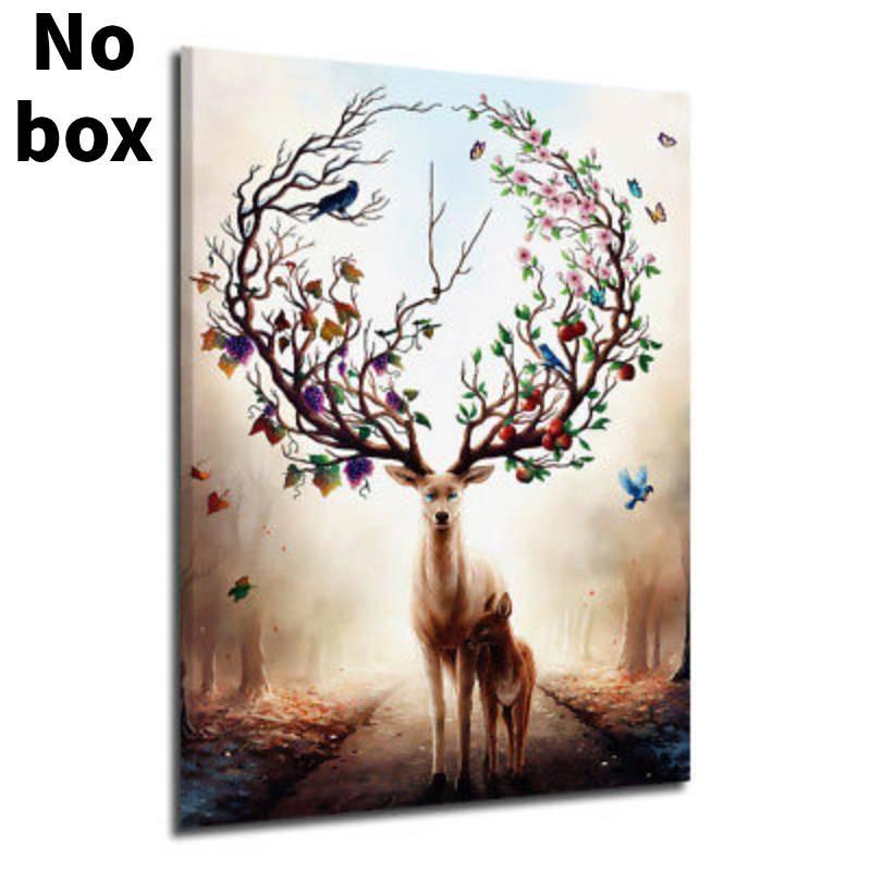

Elk Brown Vintage Tree 5d Wall Art Print Decorative Canvas Living Room Hallway