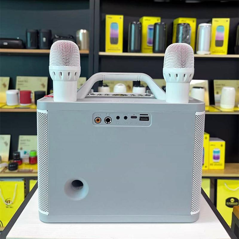 New Outdoor Portable 80W High-power Sound Card Tuning TF U Disk Karaoke Wireless Microphone Bluetooth Audio Square Dance Speaker