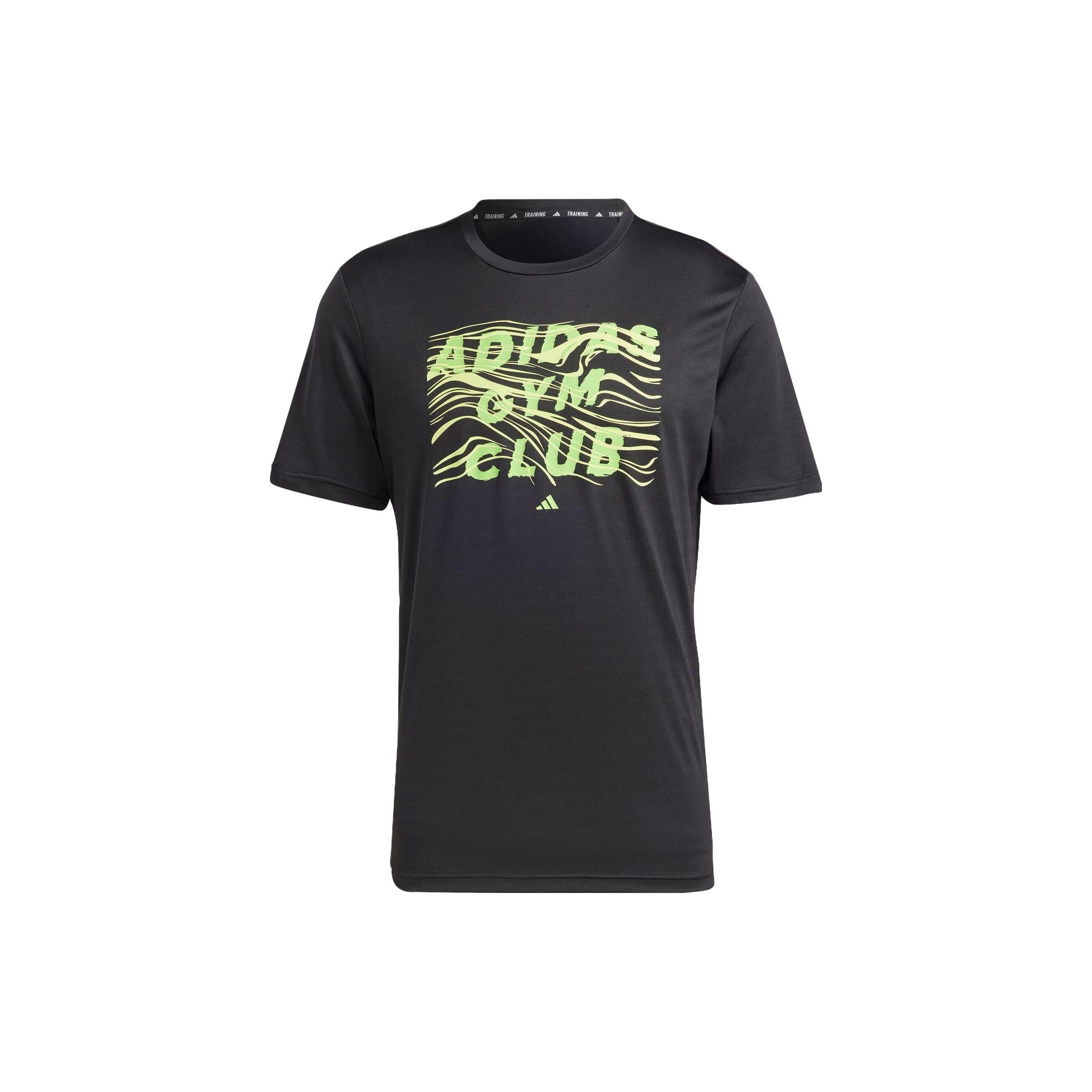 adidas HIIT Graphic Training T-Shirts Black Green Men s IL7008 M