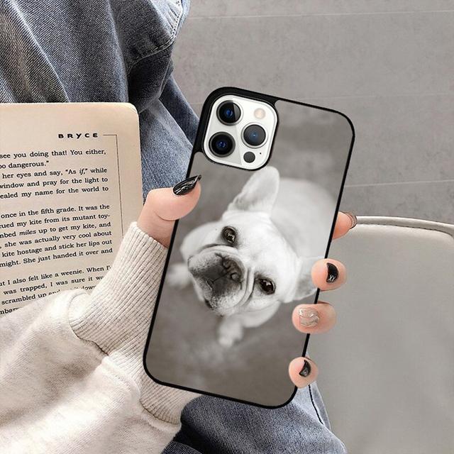 Süße französische Bulldogge Boston Terrier Handyhülle für iPhone 13 11 12 Pro Max Mini XS XR X 8 Plus 7 SE 2020 6S 5S Coque Shell