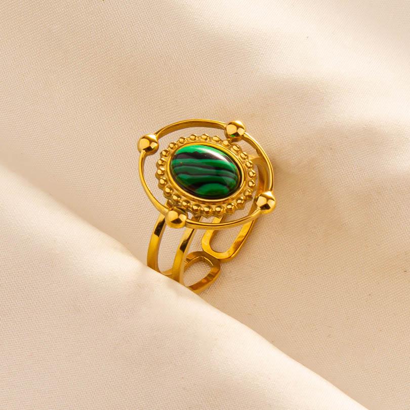 Moderne Sternenplanet Doppel-Schicht Oval Geometrisch Edelstahlringe Für Frauen Männer Schmuck Offen Verstellbarer Ring Geburtstag Anillos