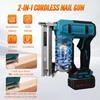 2000W 2-In-1 Woodworking Repair Machine Cordless Portable Electric Nail Gun Handheld Electric Nailer Stapler