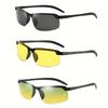 3pcs Anti-glare Day Night Vision Glasses for Driving Men Polarized Sunglasses Pochromic Driver Goggles Glasses