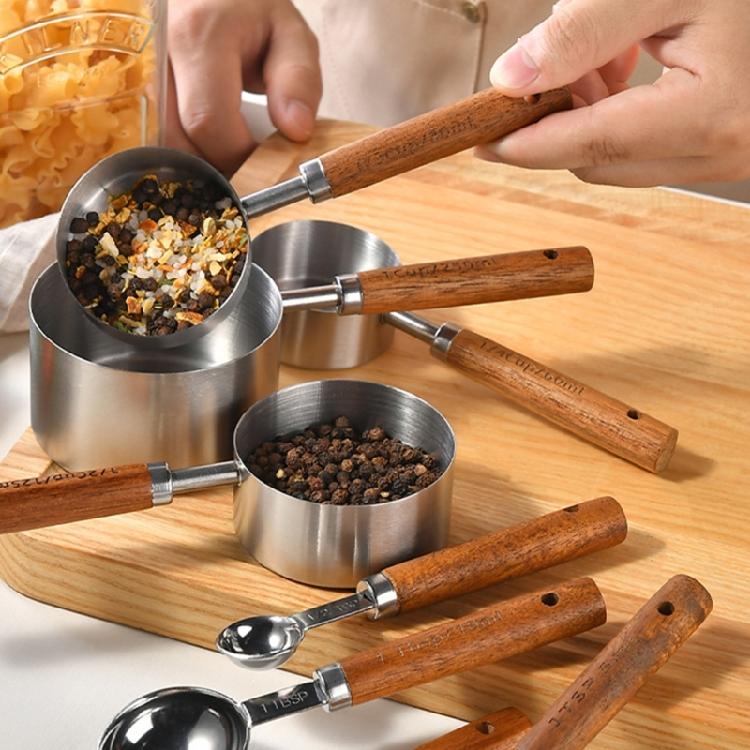 4Pcs Kitchen Measuring Utensils Easy to use Measuring Spoon with Handle Measuring Cup Cooking Measurement Accessories