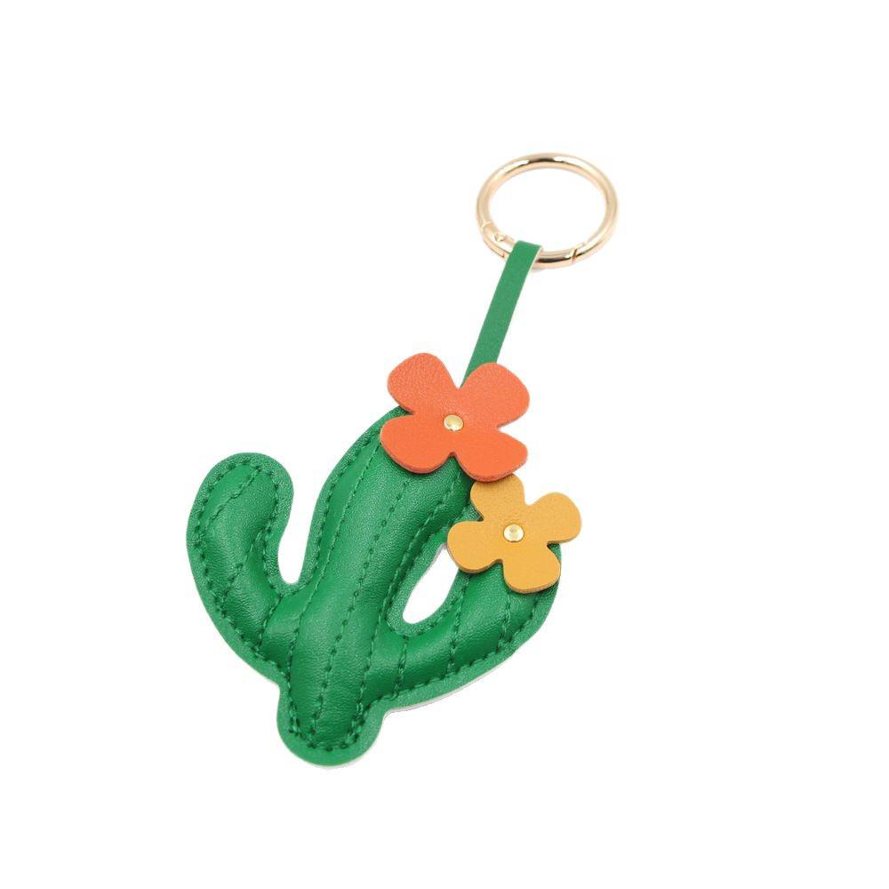Spring Cactus Leather Pendant: Handbag, Clothing Accessory & Keychain