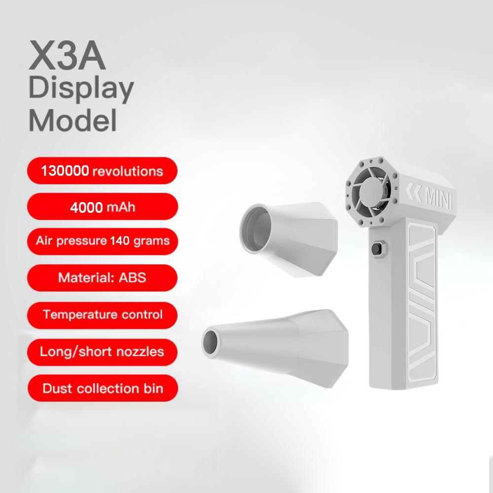 

Мини турбовентилятор 130000 об/мин, мощный воздуходув, регулируемая скорость ветра, зарядка Type-C, бесщеточный двигатель, турбовентилятор белый